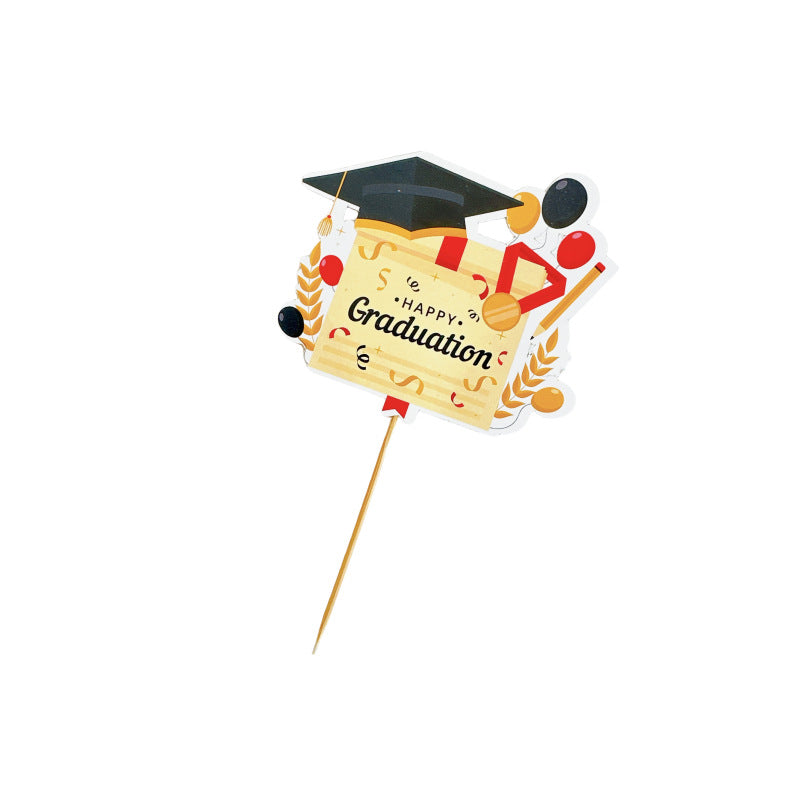 Wholesale 5PCS/PACK Graduation Season Acrylic Paper Cake Card Decoration