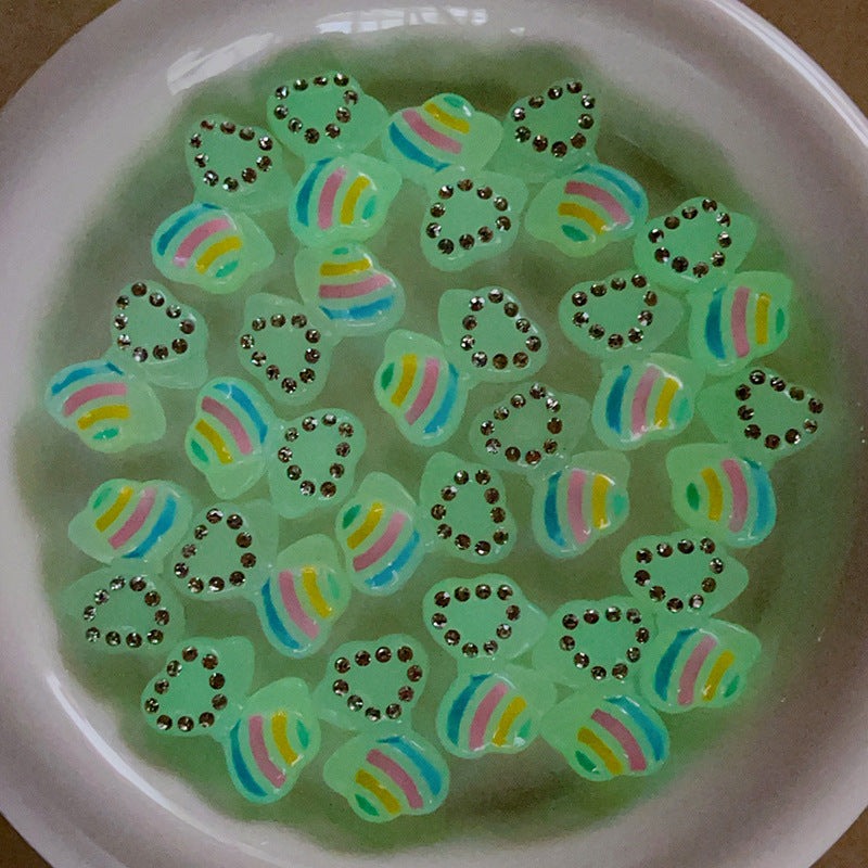 Wholesale Glow-in-the-dark rainbow bow straight beaded  Acrylic Beads