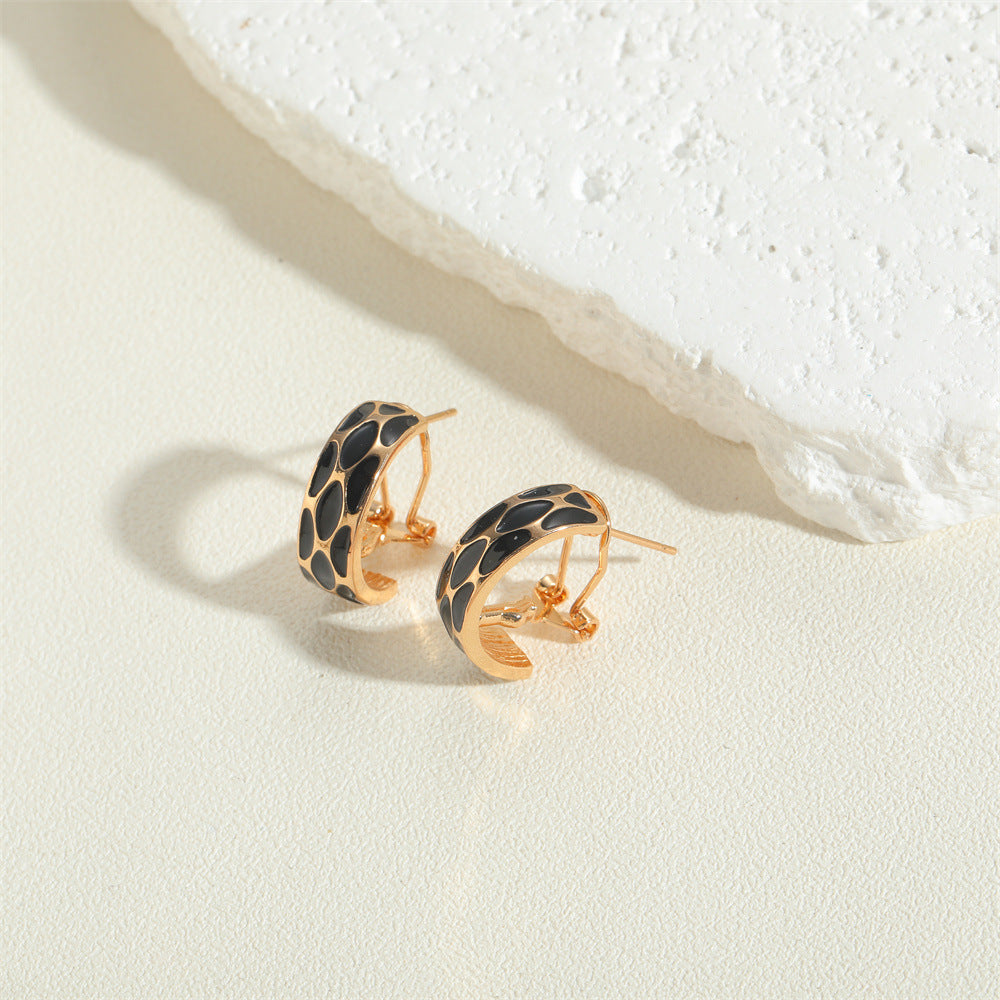 Wholesale Dripping Love Vintage Copper Plated 14K Real Gold Earrings