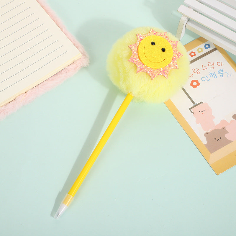 Wholesale Rainbow Moon Sun Cloud Hair Ball Pen