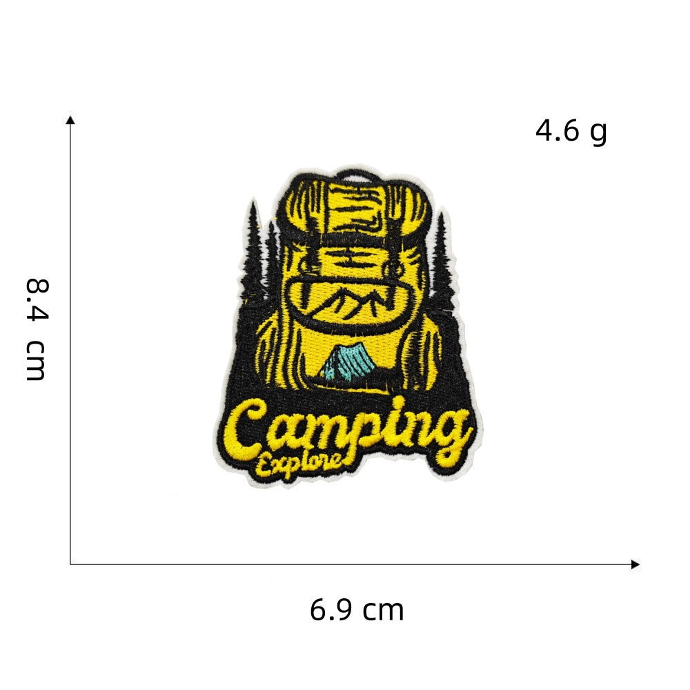 Wholesale Embroidered Patches Outdoor Camping Travel Landscape Adhesive Backing Decorative Gift