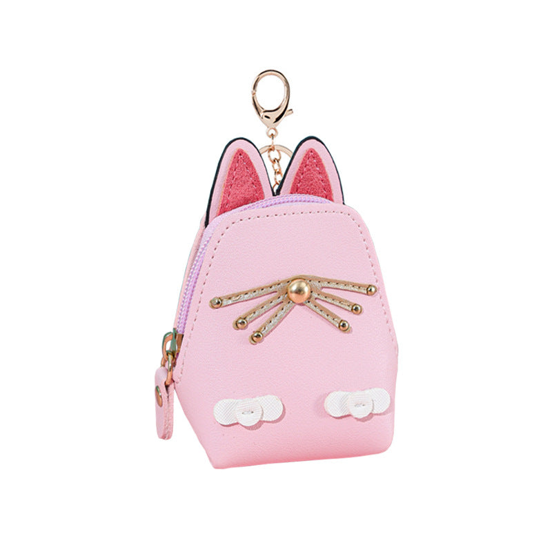 Wholesale PU Cartoon Cat Coin Purse Keychain