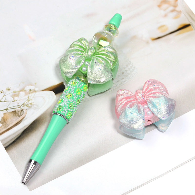 Wholesale 10pcs/pack  Double-sided gradient glitter bow beads Fancy Beads