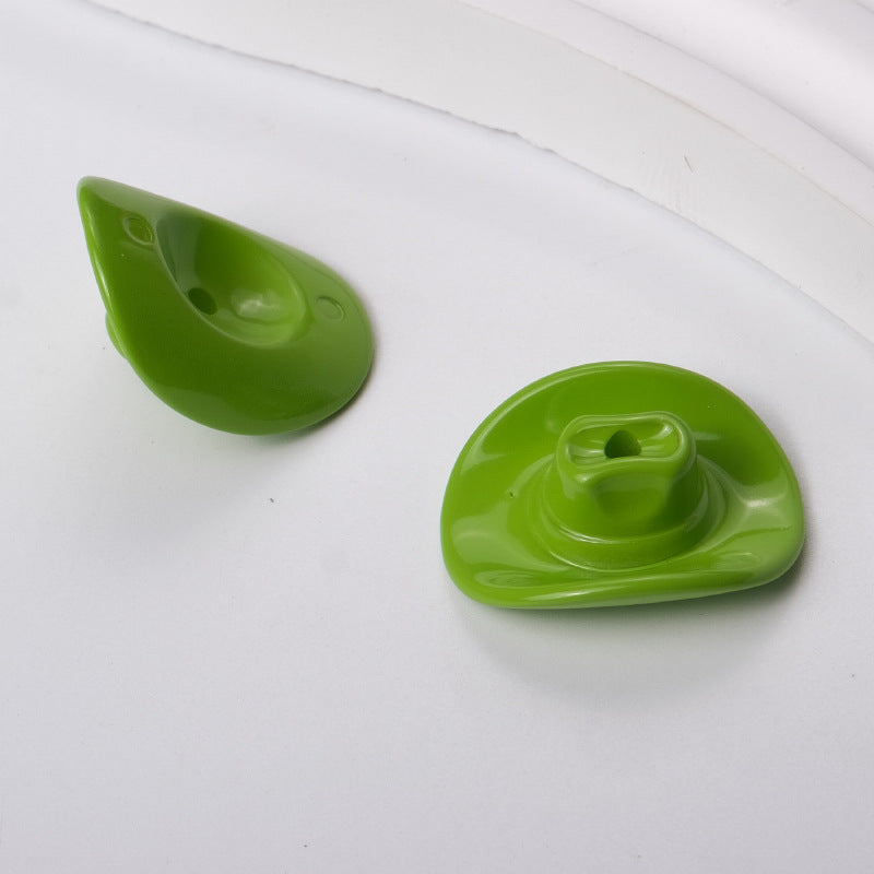 Wholesale of 100PCS/PACK Denim Hats, Perforated Cartoon Acrylic Jewelry Accessories, Beads