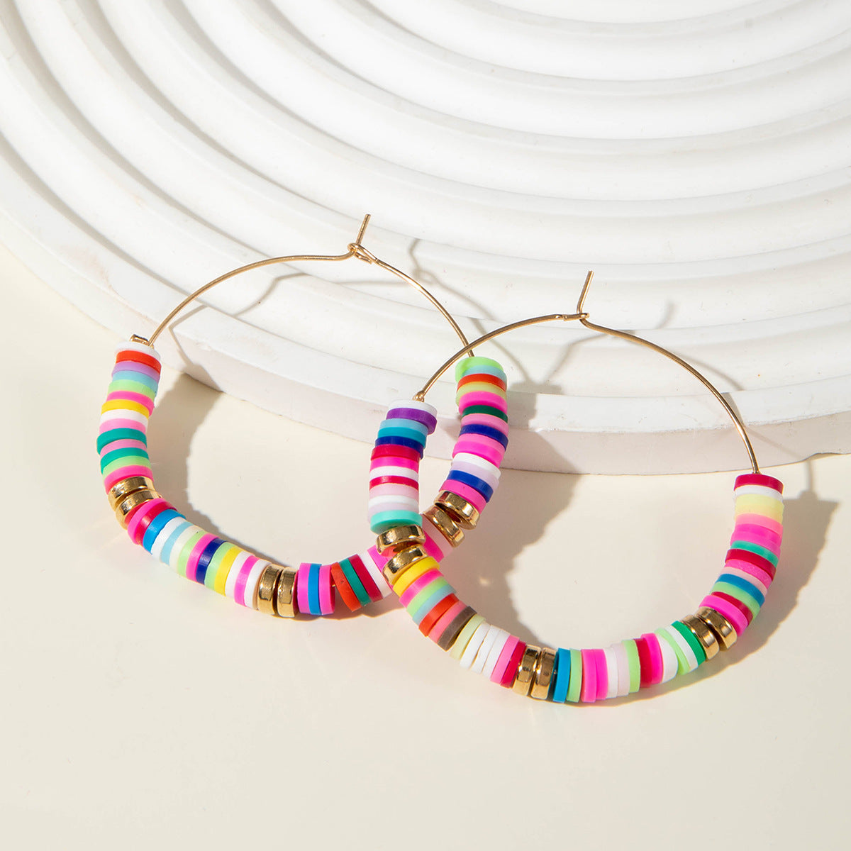 Wholesale 5PCS/Pack Dopamine soft clay earrings Fresh and sweet colorful earrings for women