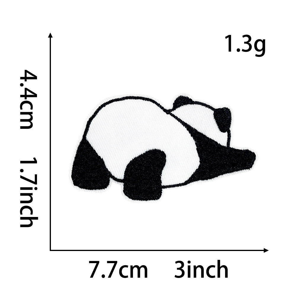 Wholesale Cute Cartoon Panda Polyester Iron On Embroidery Patch For DIY Clothing Decoration