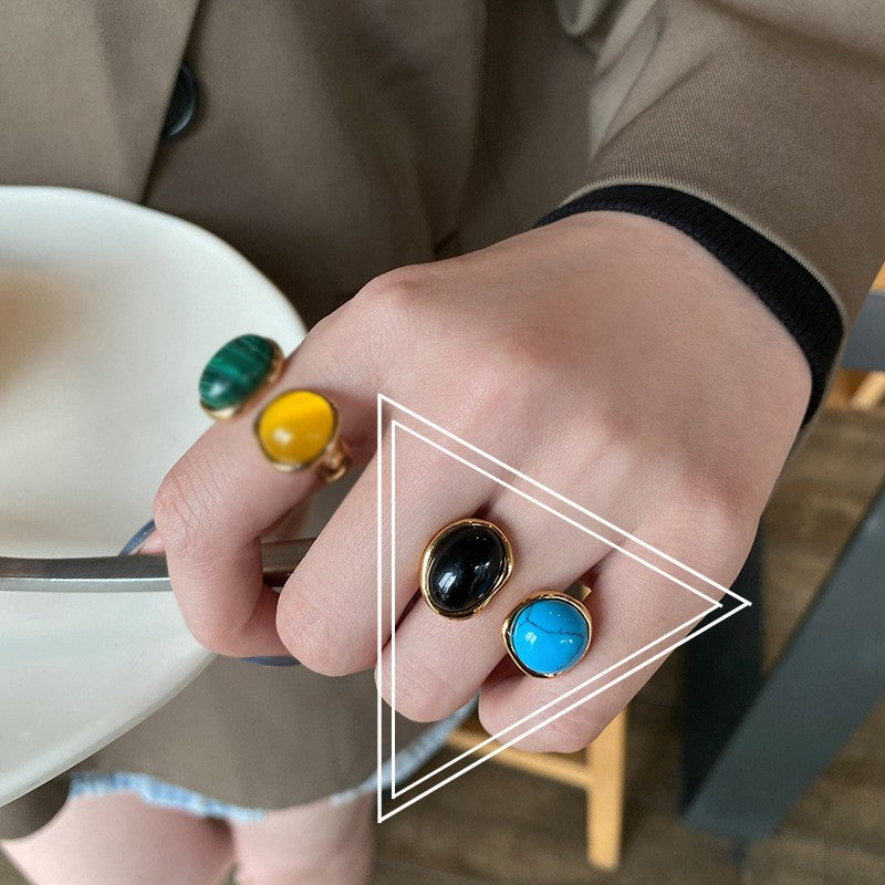 Wholesale Turquoise Silver Plated Simple Ring