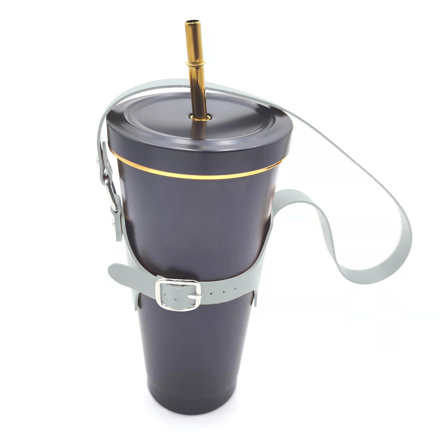 Wholesale Portable Adjustable PU Leather Diameter 75-95mm Cup Holder