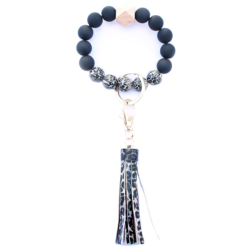 Wholesale Acrylic Beads Wooden Beads PU Tassel Bracelet Keychain