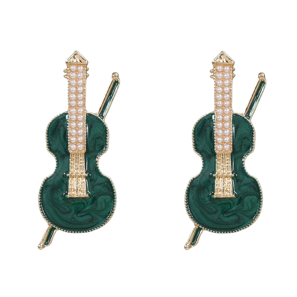 Wholesale Oil Dripping Violin Earrings