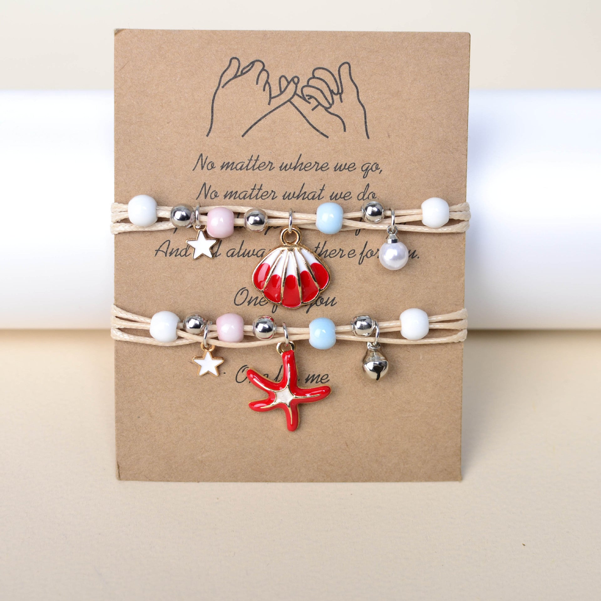 Wholesale Hand Woven Bracelet Starfish Shell Small Bell