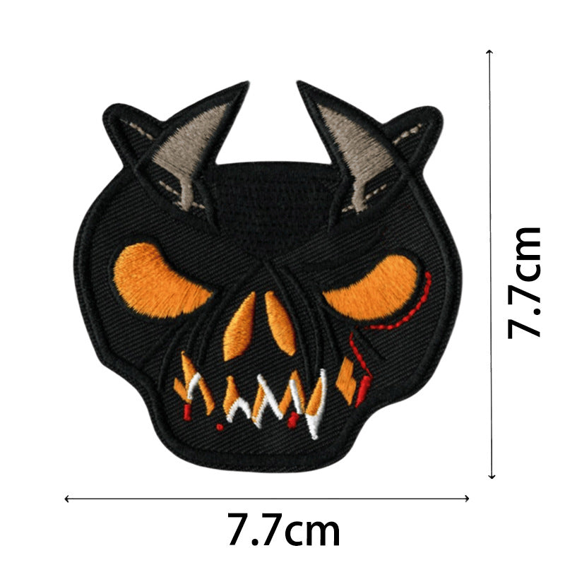 Wholesale Halloween Hot Melt Adhesive Patch with Pumpkin Bat Embroidery Decoration FS