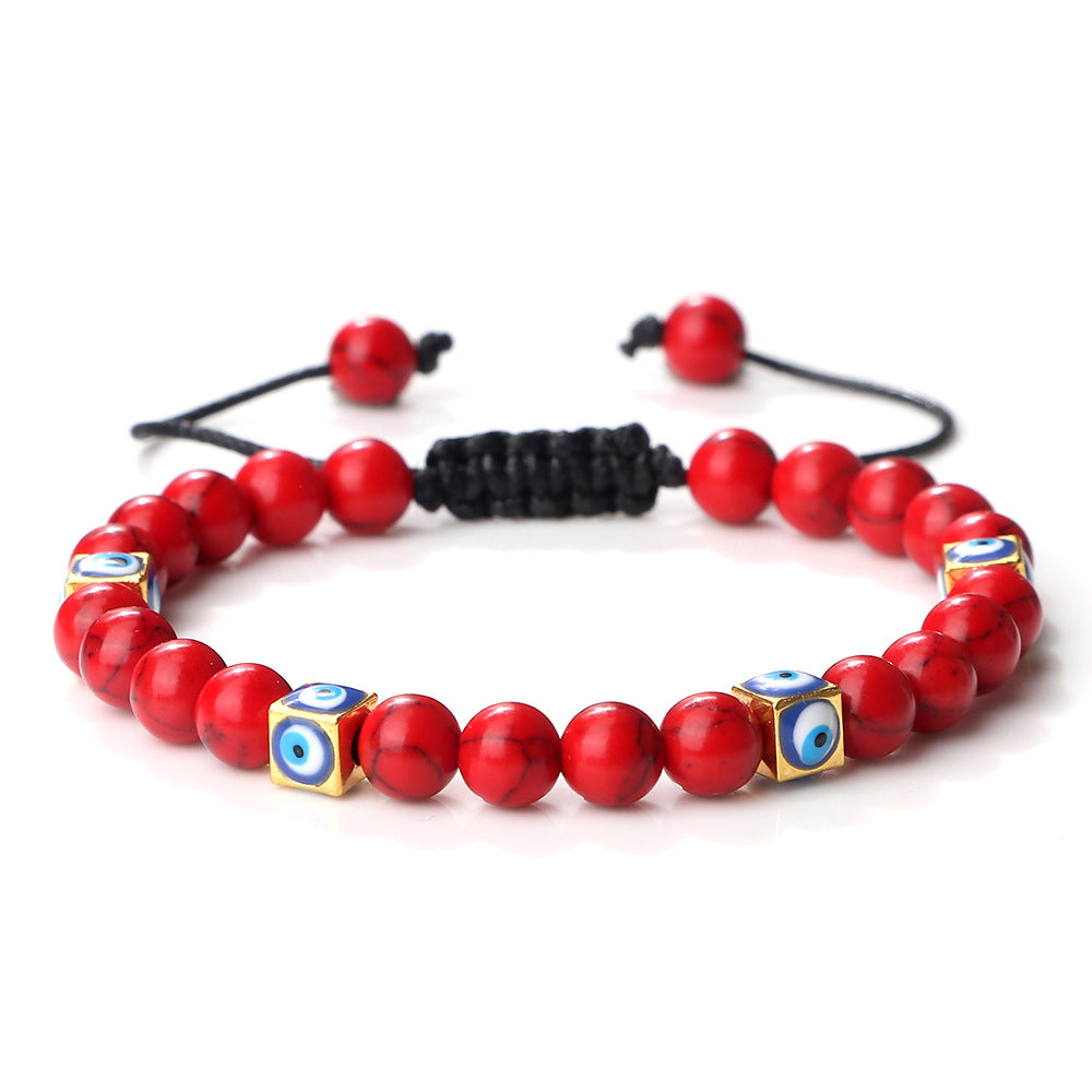 Wholesale Hand woven square Devil' s Eye bracelet