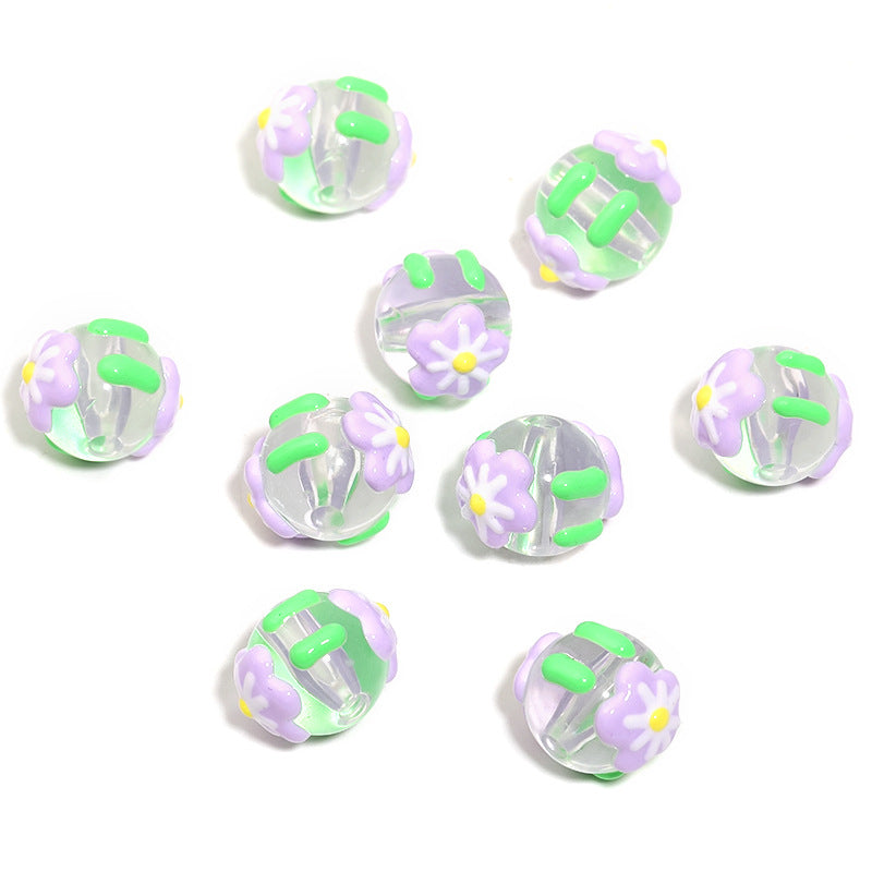 Wholesale Personalized hand-painted flower beads