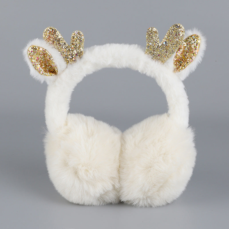 Wholesale Christmas Antlers Foldable Winter Thick Warm Plush Students Go Out To Protect The Cold Ear Warmer
