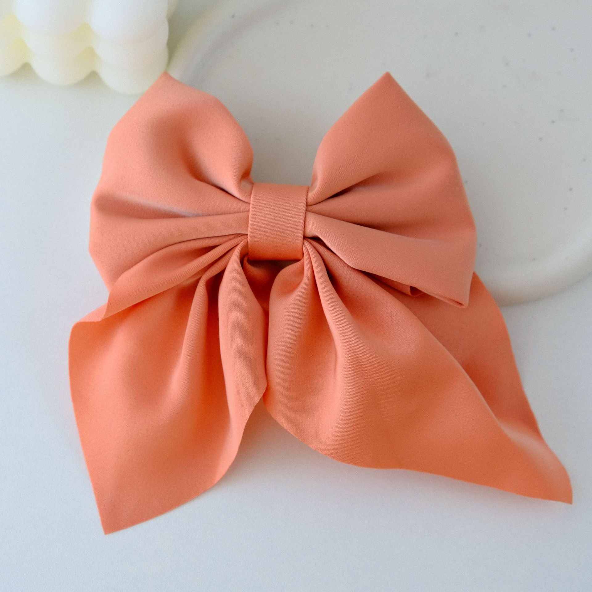 Wholesale Solid Color Fabric Sweet Bow Hair Clip