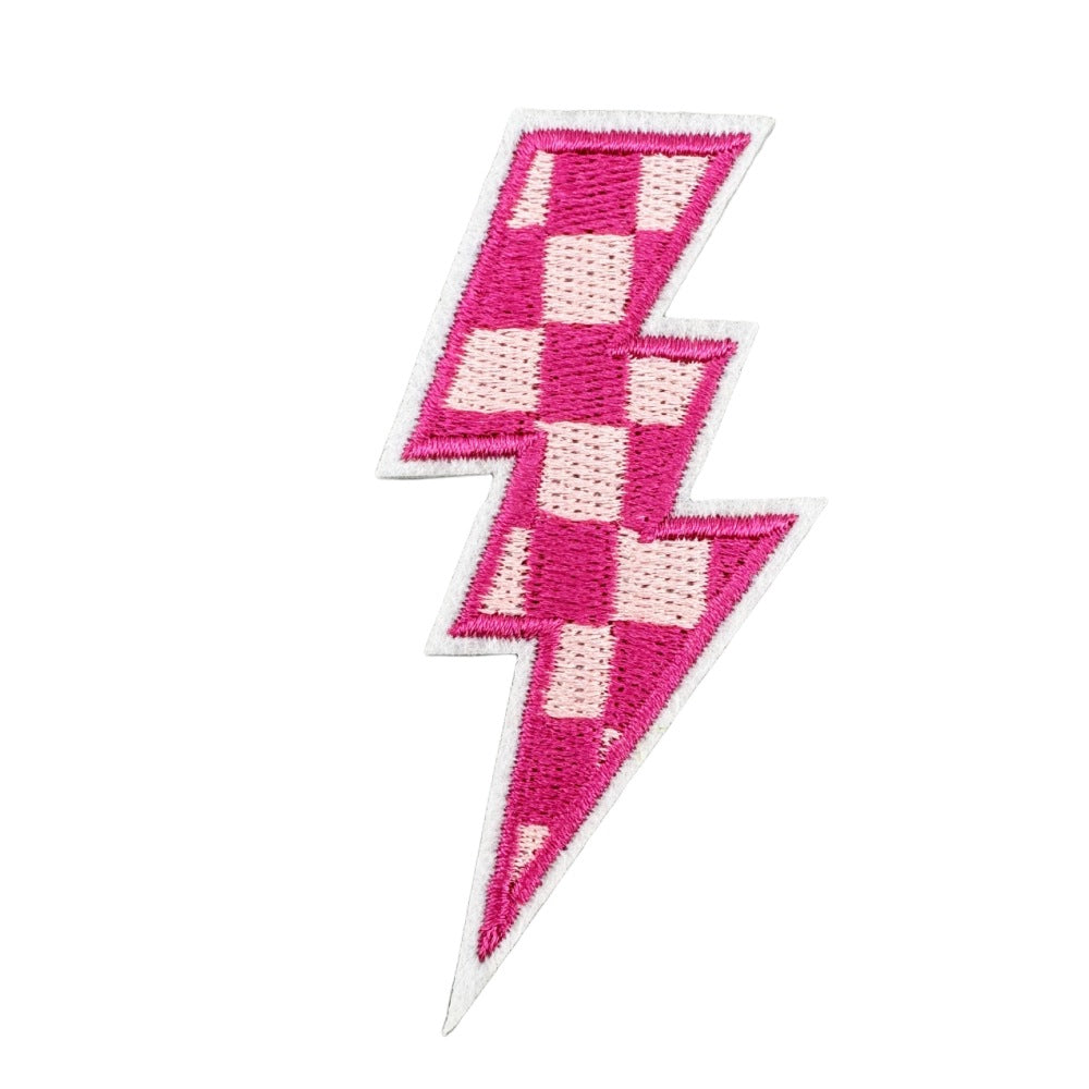Wholesale  Colorful Lightning Plaid Pattern Embroidery Cloth  DIY Patches