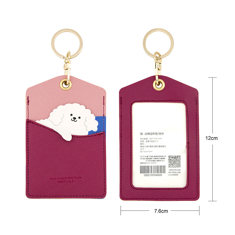 Wholesale Access Control Card Leather Case Keychain