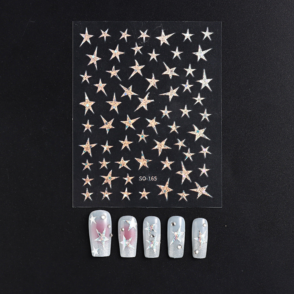 Wholesale 3pcs Nail Art Stickers Laser Purple Glitter Silver Starry Nail Art Stickers