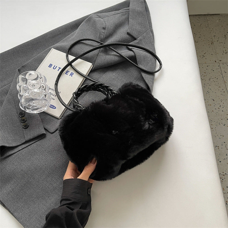 Wholesale Plush Bag Shoulder Crossbody Bag Handheld Plush Tote Bag