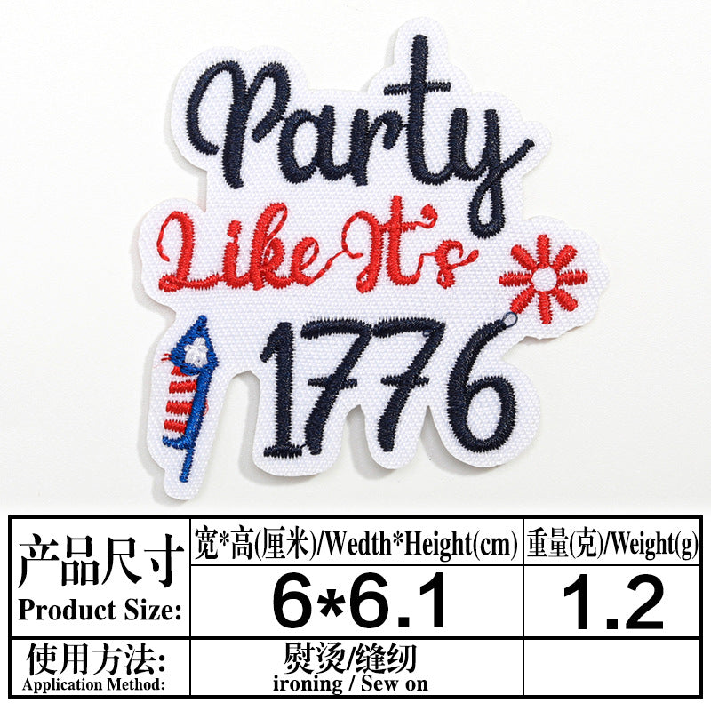 Wholesale Independence Day flag colorful and diverse embroidery DIY patches