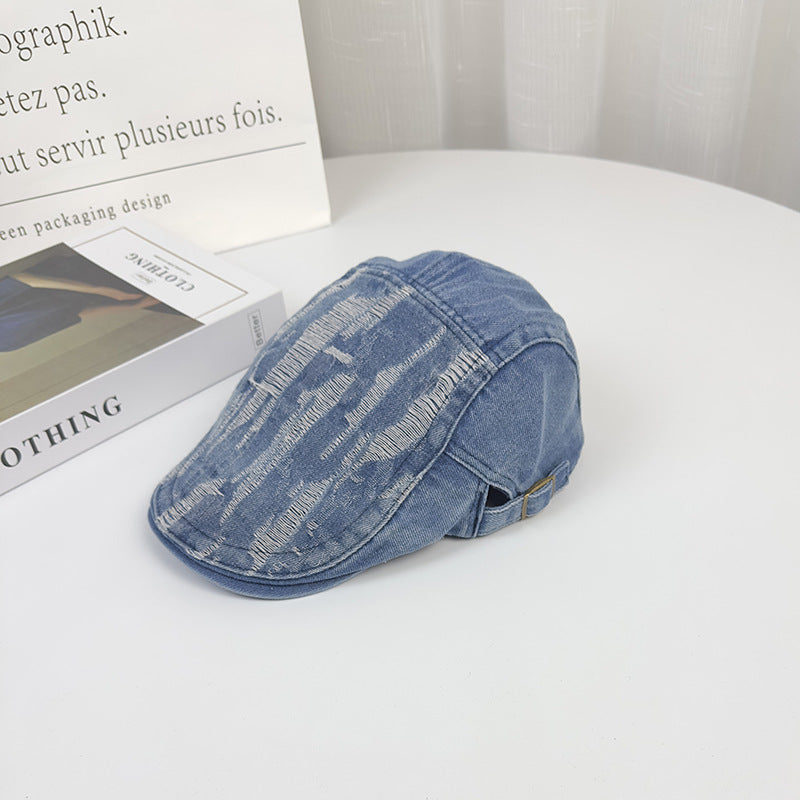 Wholesale Fashion Ripped Denim Retro Front Hat