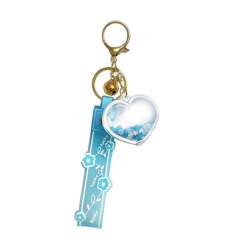 Wholesale Acrylic Into Oil Floating Stars Hearts Keychains