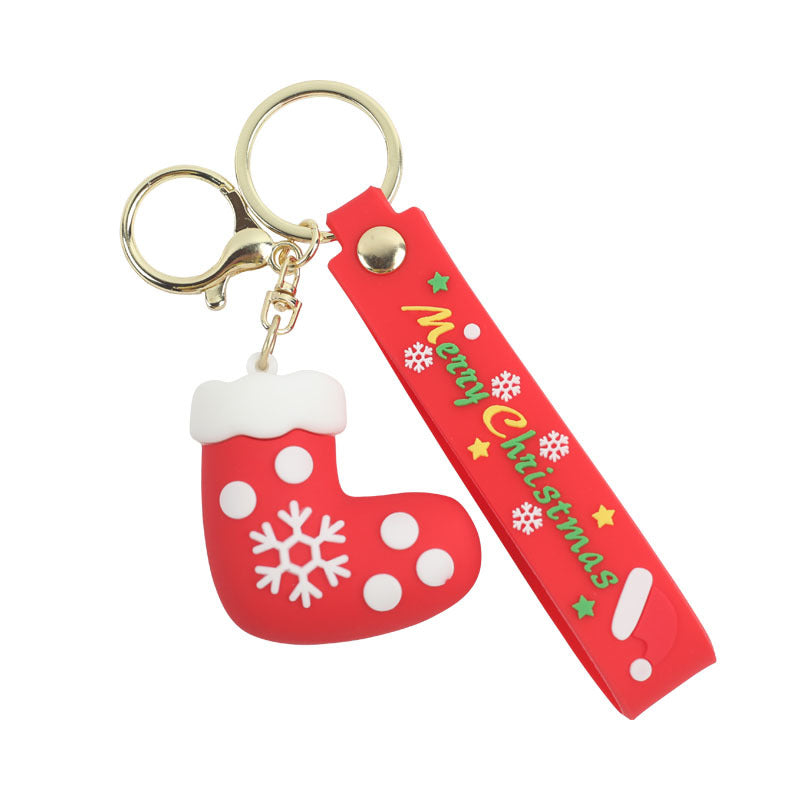 Wholesale Christmas Doll Cartoon Rubber Keychain