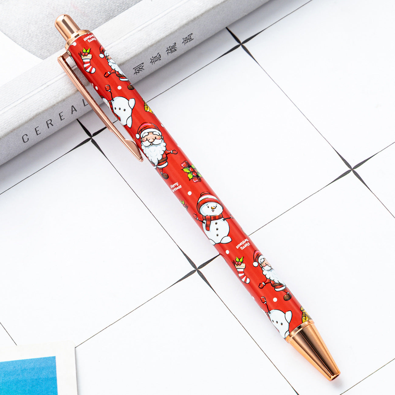 Wholesale Cartoon Christmas Button Plastic Ballpoint Pen