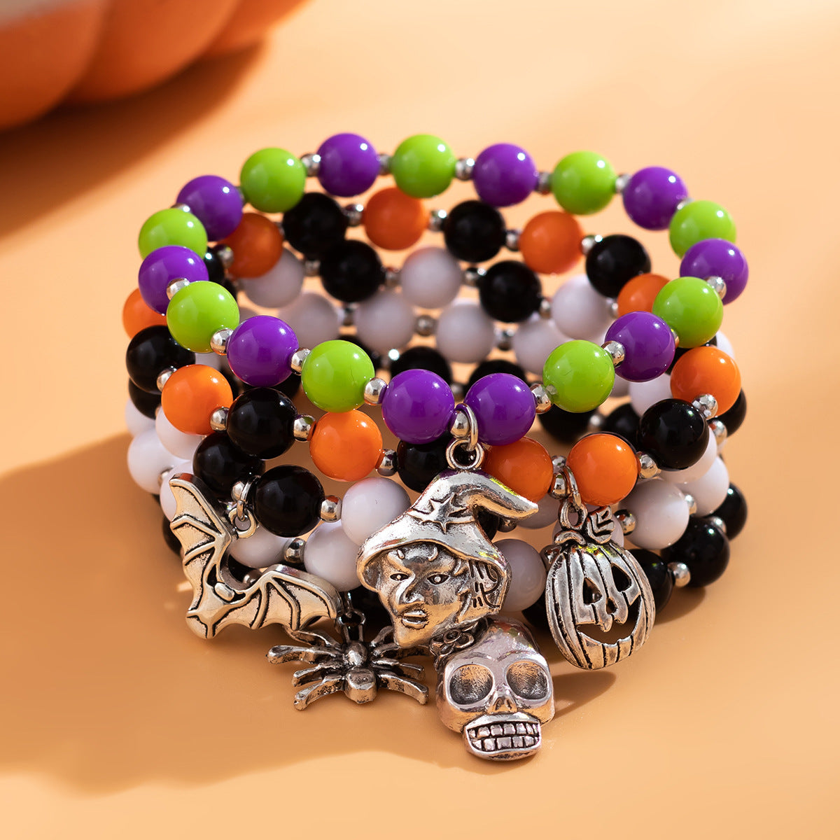 Wholesale Halloween Skull Pumpkin Bracelet Set