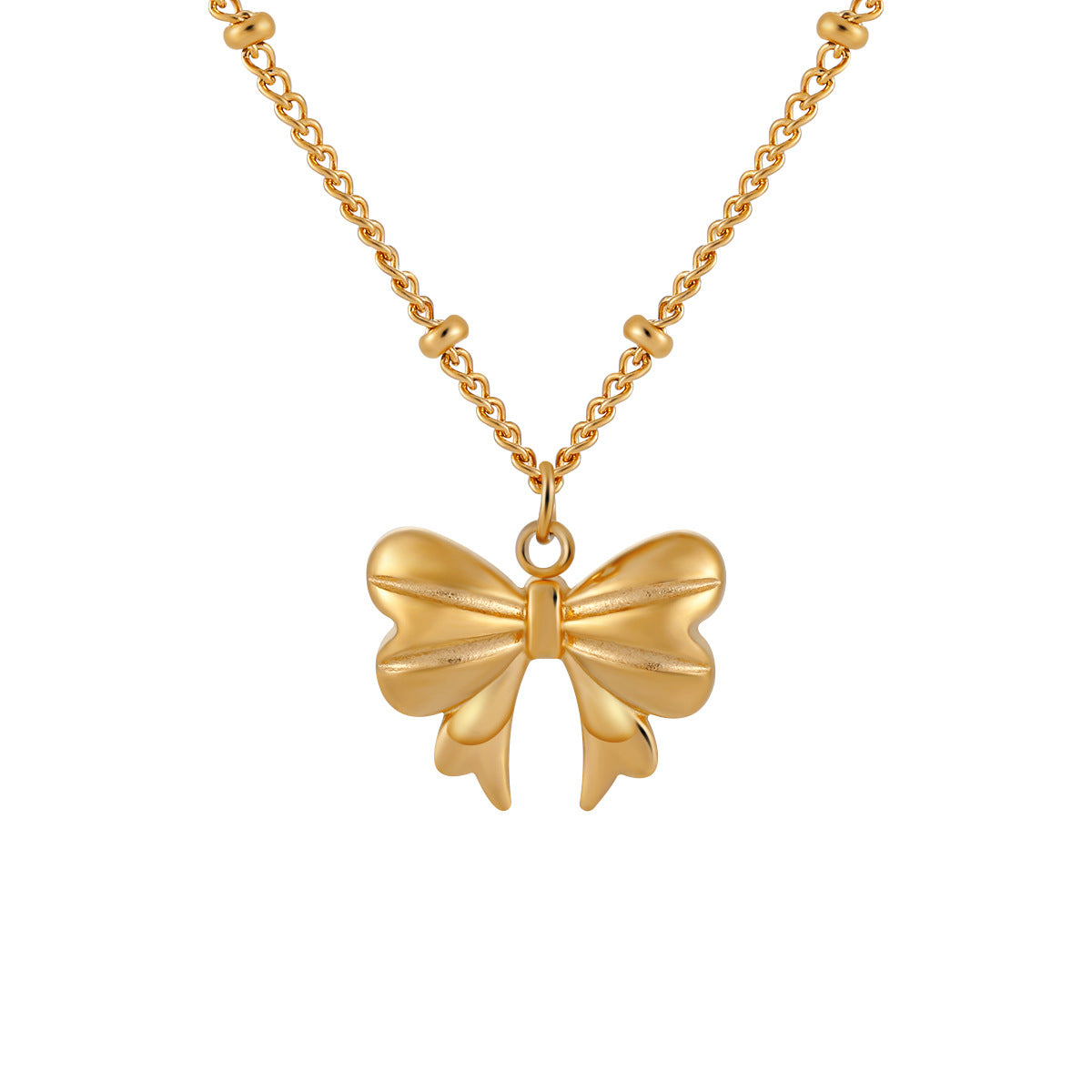 Wholesale ins style retro minimalist bow titanium steel clavicle chain