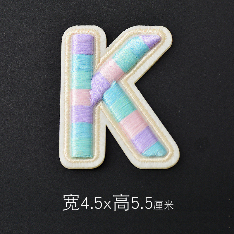 Wholesale Polyester 3D Embroidered Letter Patches Rainbow Self Adhesive DIY Fabric Appliques For Clothing Bags Shoes Hats Boutique Resale