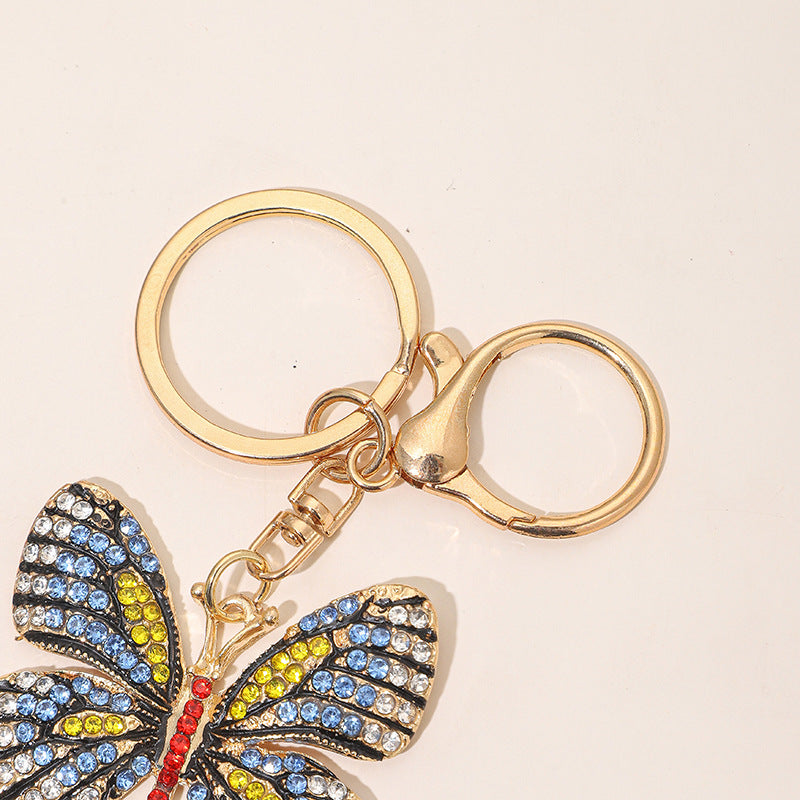 Wholesale Zinc Alloy Rhinestone Butterfly Keychain