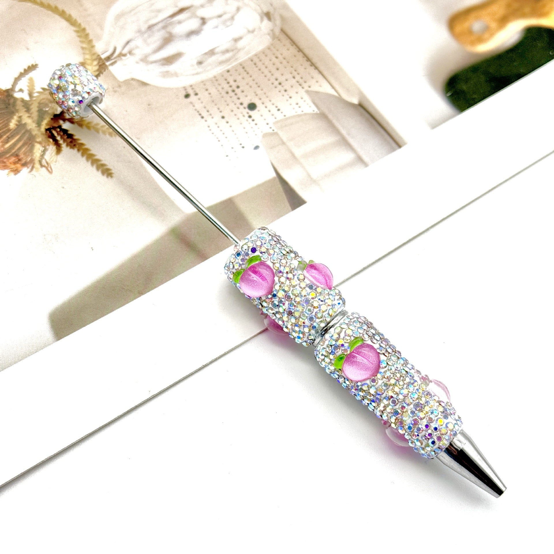 Wholesale Fruit Full Diamond beadable pens