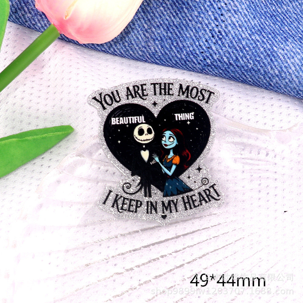 Wholesale 10pcs/ pack Cute Cartoon Character Animal Ornaments Acrylic Pins Cute DIY Accessories