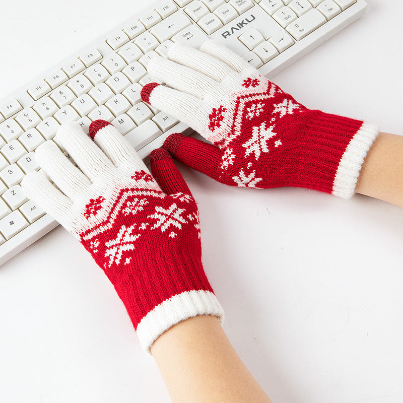 Wholesale Winter Warm and Cold-proof Knitted Touch Screen Gloves