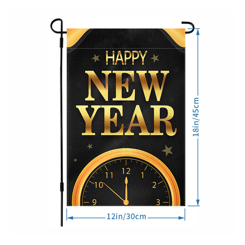 Wholesale 2026 New Year Garden Flag Hanging Flag Party Atmosphere Garden Flag
