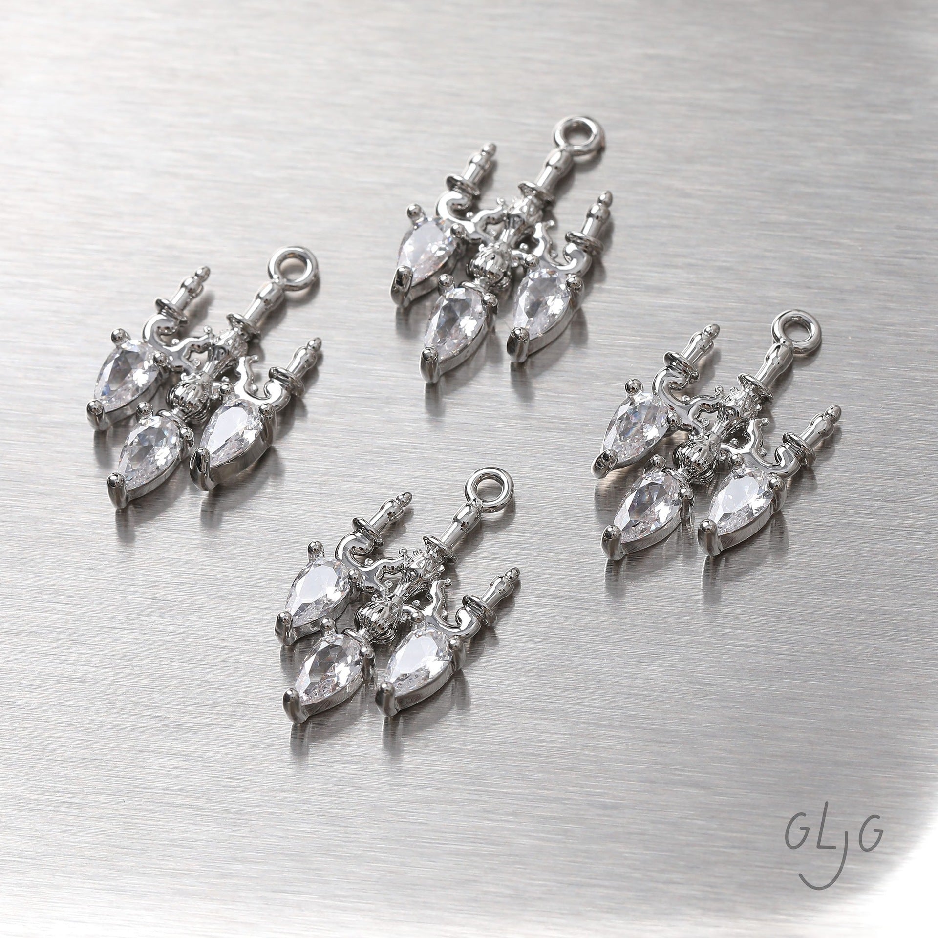 Wholesale Gold Plated Crystal Chandelier Pendant,  DIY Jewelry Making Supplies,  Boutique Resale
