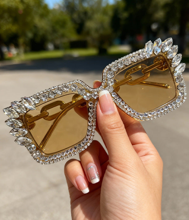 Wholesale Inlaid with diamonds Men' s/ women' s sunglasses