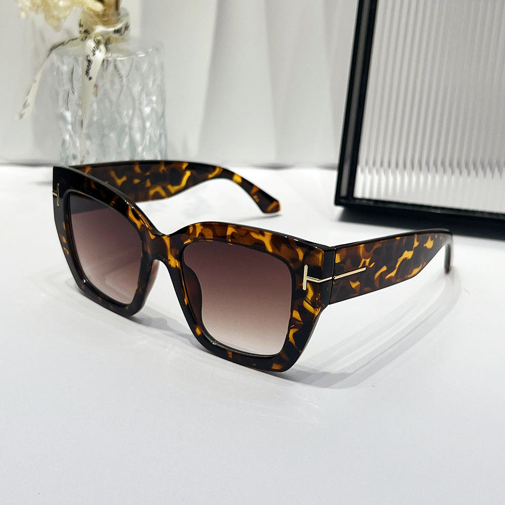 Wholesale Fashion Large Frame T-shaped Cat-eye Sunglasses