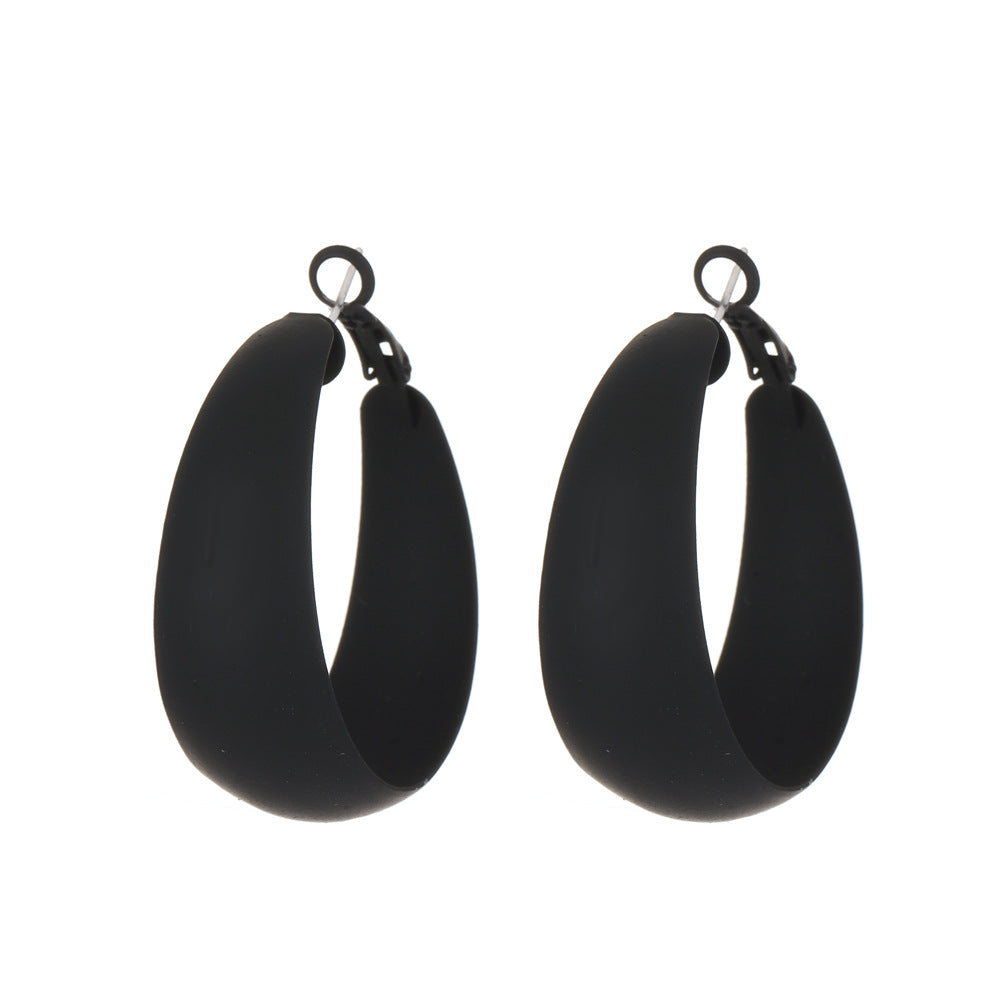Wholesale Retro exaggerated large earrings with colorful C-shaped earrings