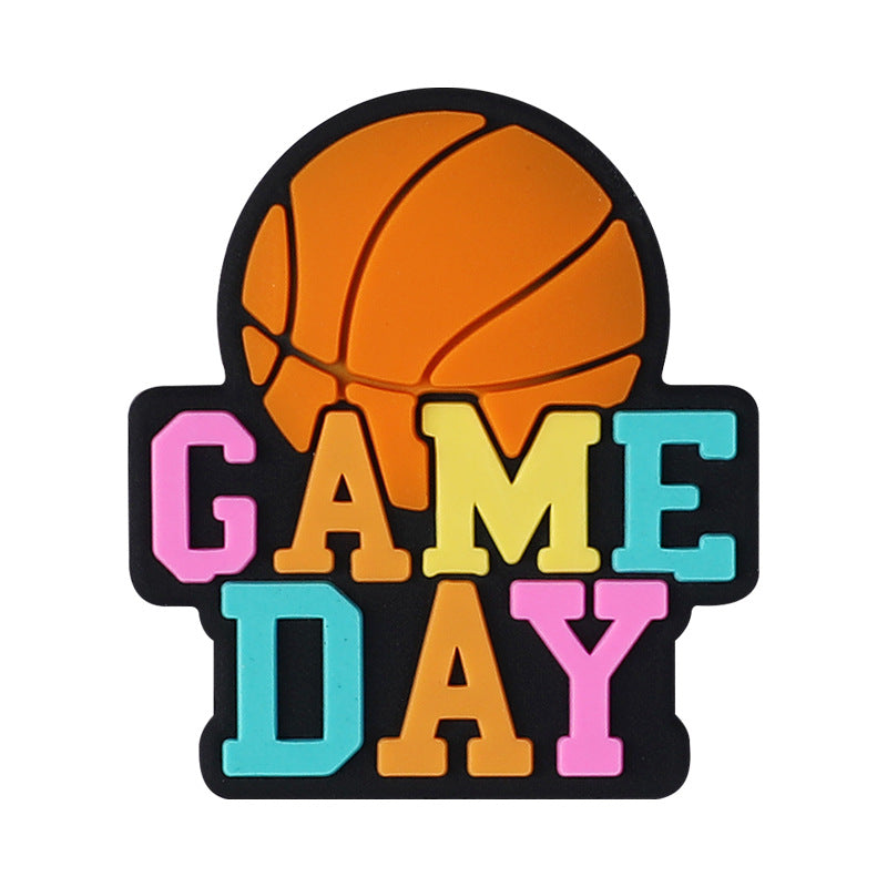 Wholesale 20pcs Epoxy Cartoon Football Silicone Personalized Beads