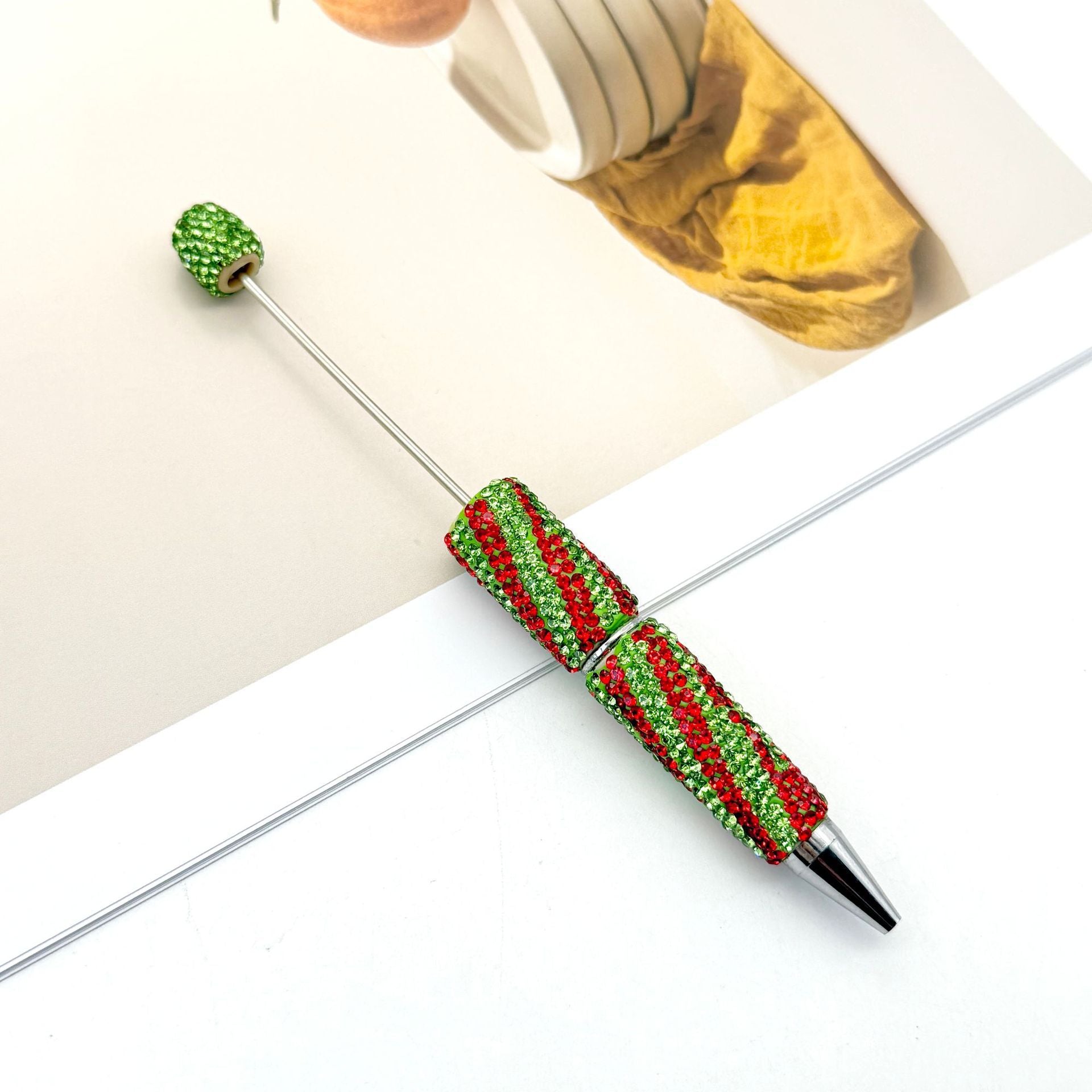 Wholesale Zebra Stripe Pattern Fully Encrusted with Rhinestones Fancy Beadable Pens