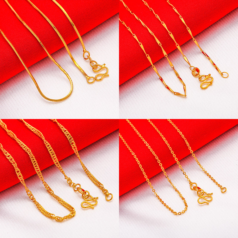 Wholesale Gold-plated water wave snake bone necklace box necklace