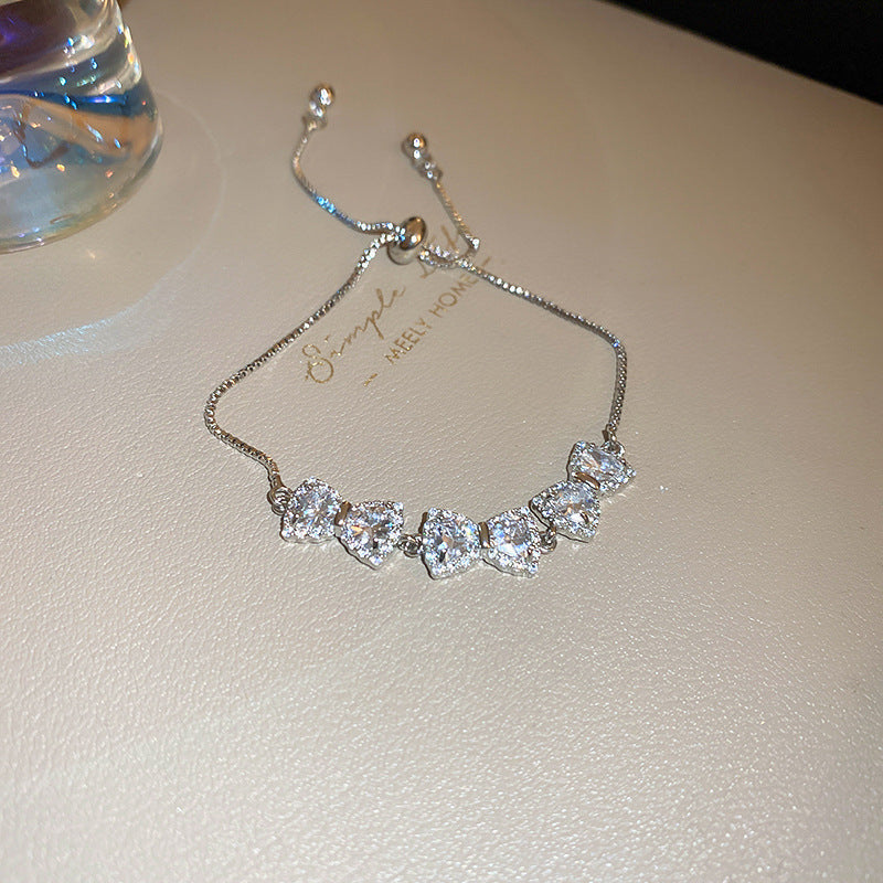 Wholesale Light Luxury Niche Exquisite High-end Pull-out Adjustable Zircon Bracelet