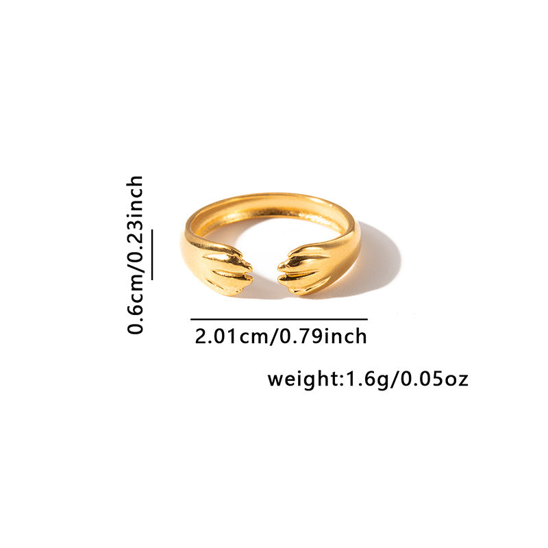 Wholesale Titanium Steel Gold Men' s and Women' s Luxury Adjustable Ring