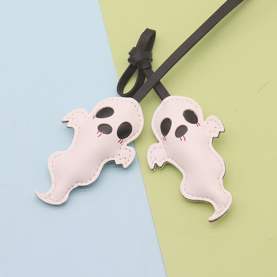 Wholesale Stylish Leather Ghost Keychain  Bag Charm For Boutique Resale