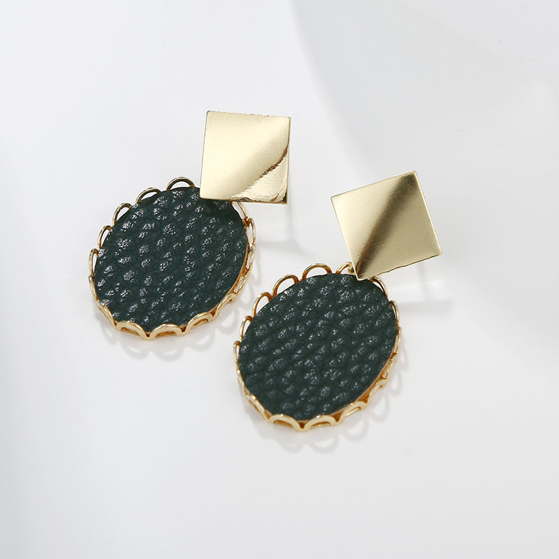 Wholesale Leopard Print Polka Dot PU Leather Earrings