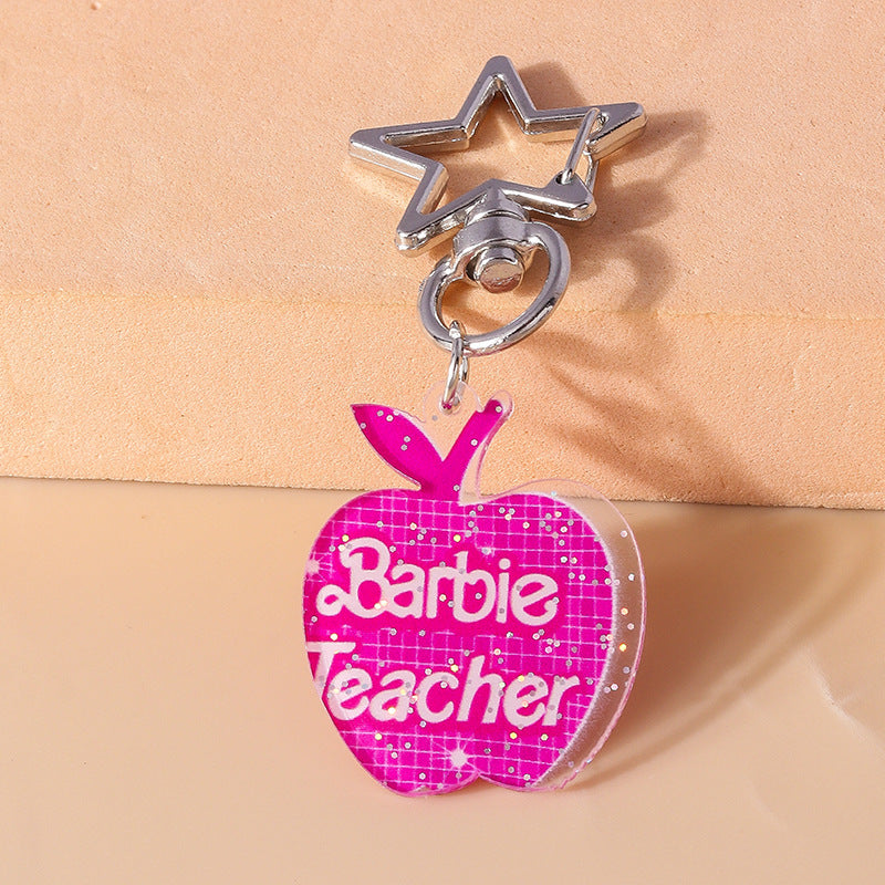 Wholesale Pink Western Cowboy Hat Apple Keychain