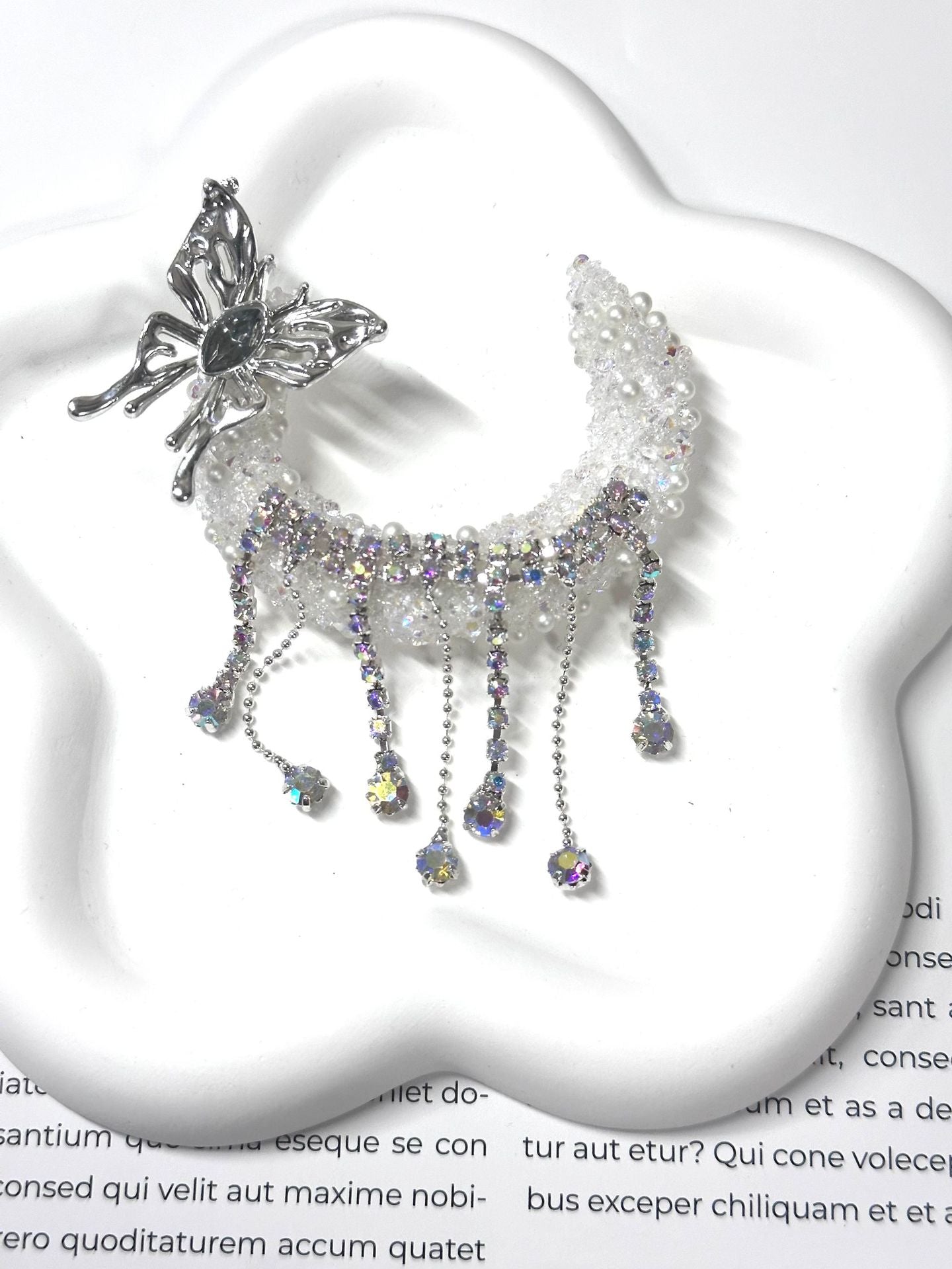 Wholesale Moon tassel butterfly beaded straight hole beads